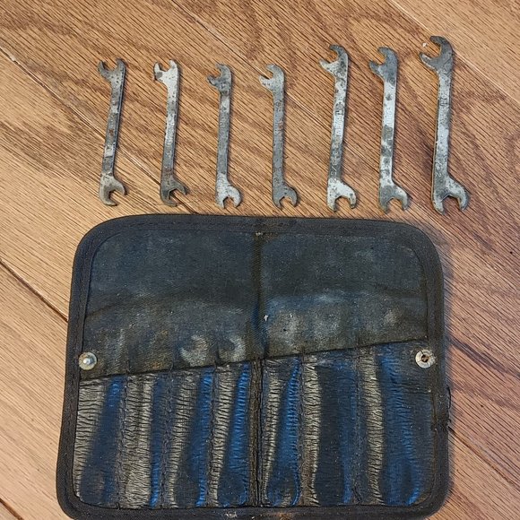 Antique CORNWELL 7-Piece OPEN END WRENCH SET in Pouch rare - Picture 10 of 16